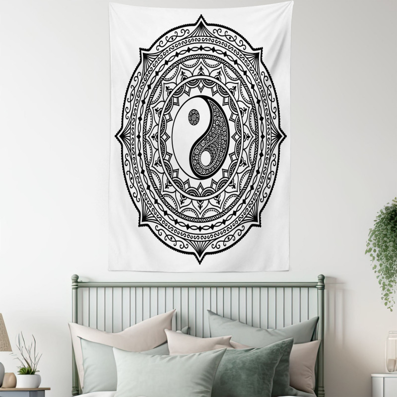 Ying Yang Asian Tapestry