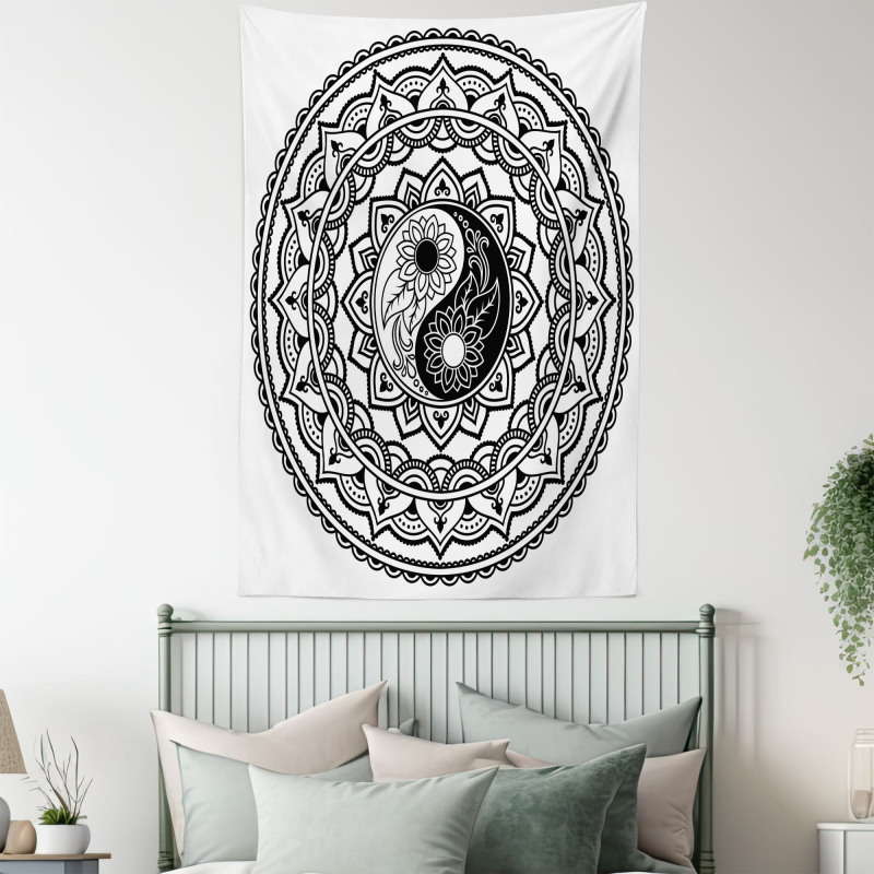 Eastern Blossom Yin Yang Tapestry