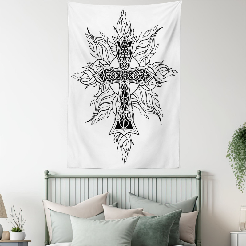 Gothic Flames Shape Tapestry