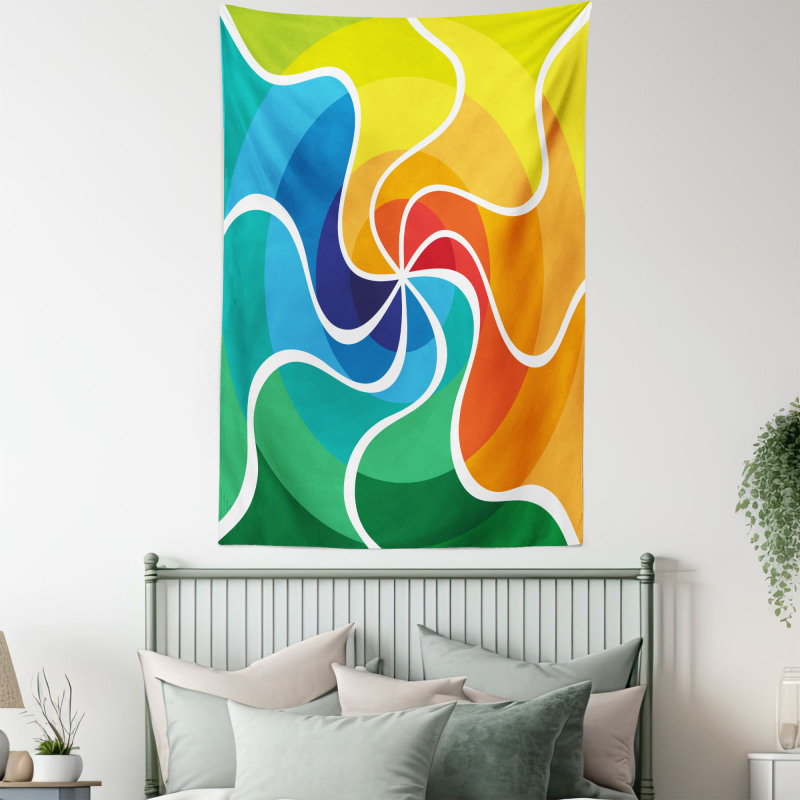 Rainbow Spiral Tapestry