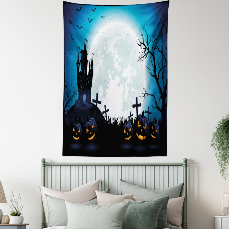 Moon Pumpkins Tapestry