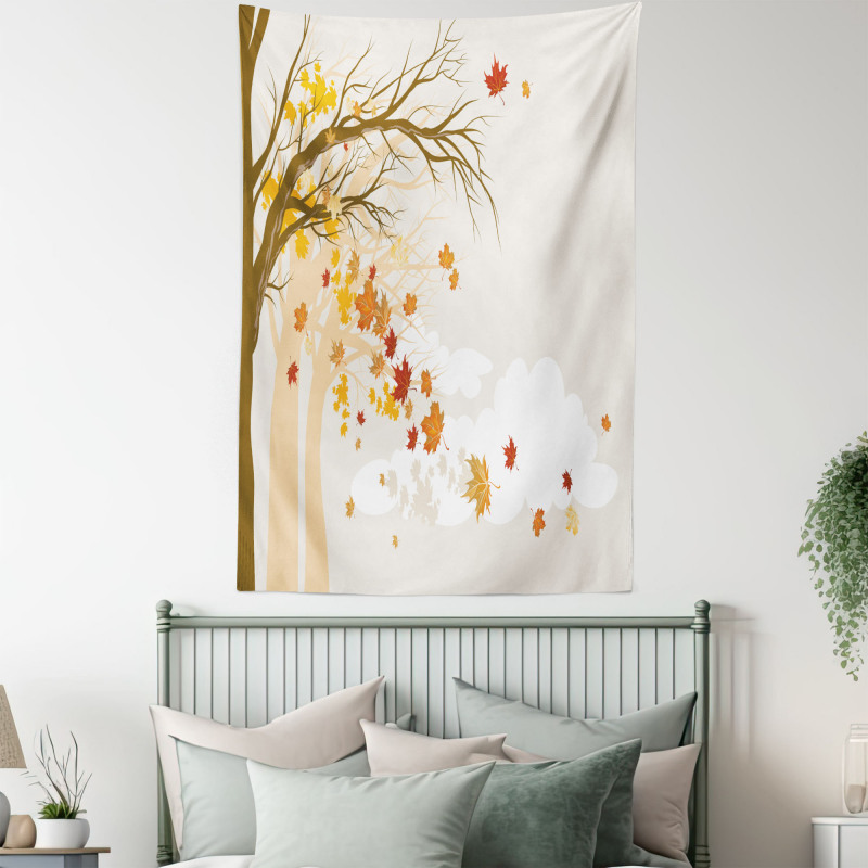 Pastel Colored Autumn Trees Tapestry