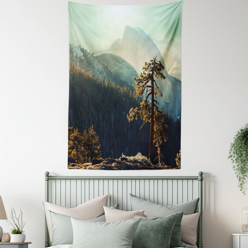 Misty Morning Yosemite Tapestry