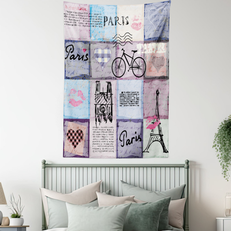 Eiffel Tower Love Letter Tapestry