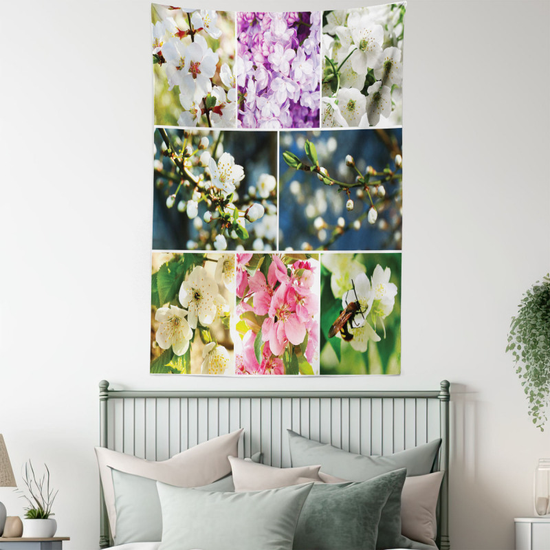Spring Scenery Collage Tapestry
