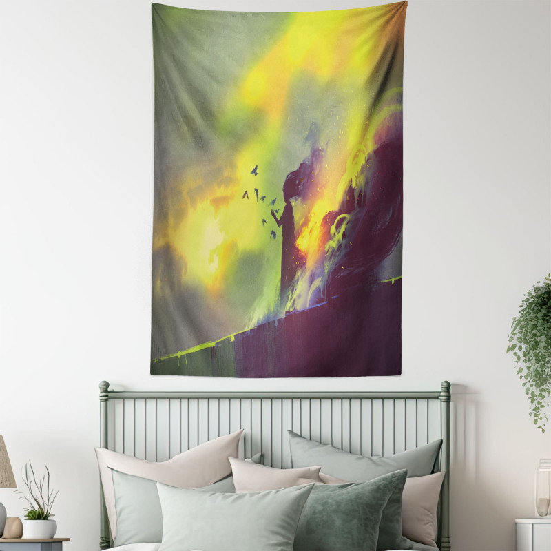 House in Flames Magic Tapestry