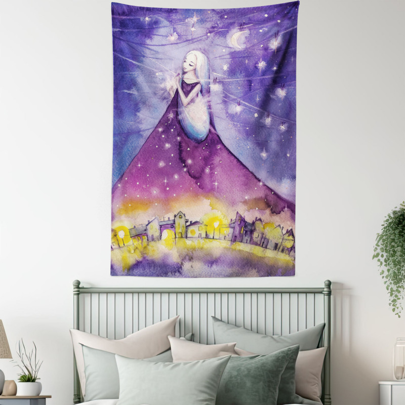 Night Stars Angel in Sky Tapestry