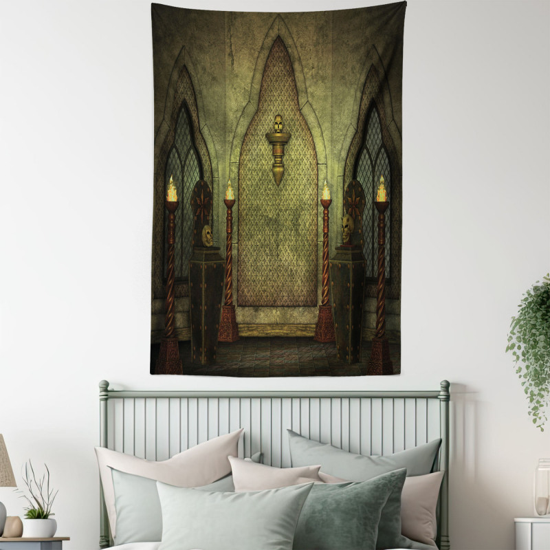 Fantasy Spooky Skull Tapestry