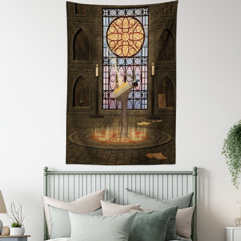 Pentagram Magic Candles Tapestry