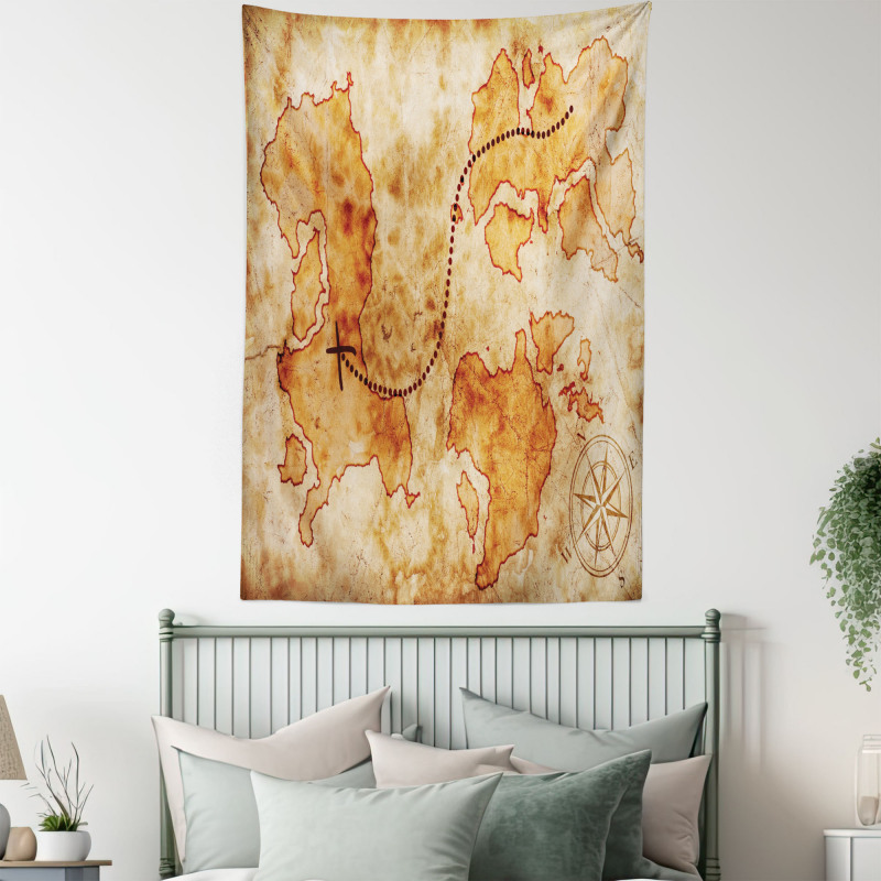 Grunge Map Tapestry