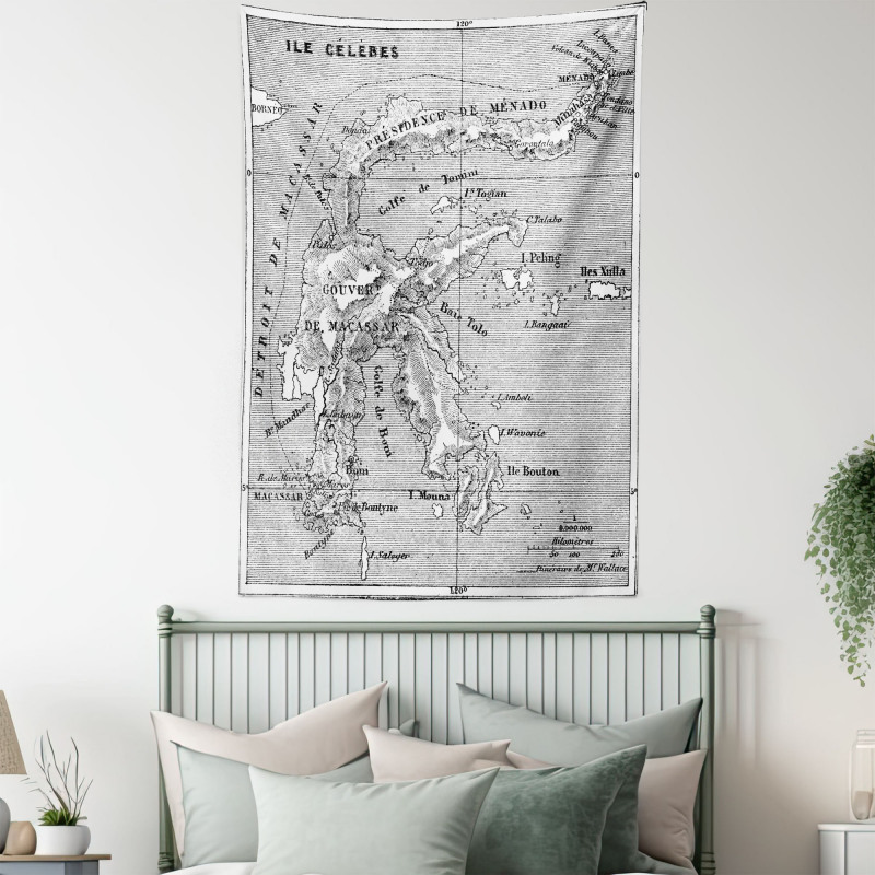 French Map Island Tapestry