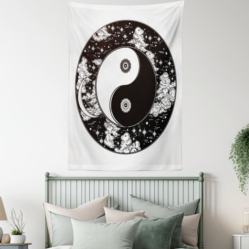 Stars Moon Night Sky Tapestry