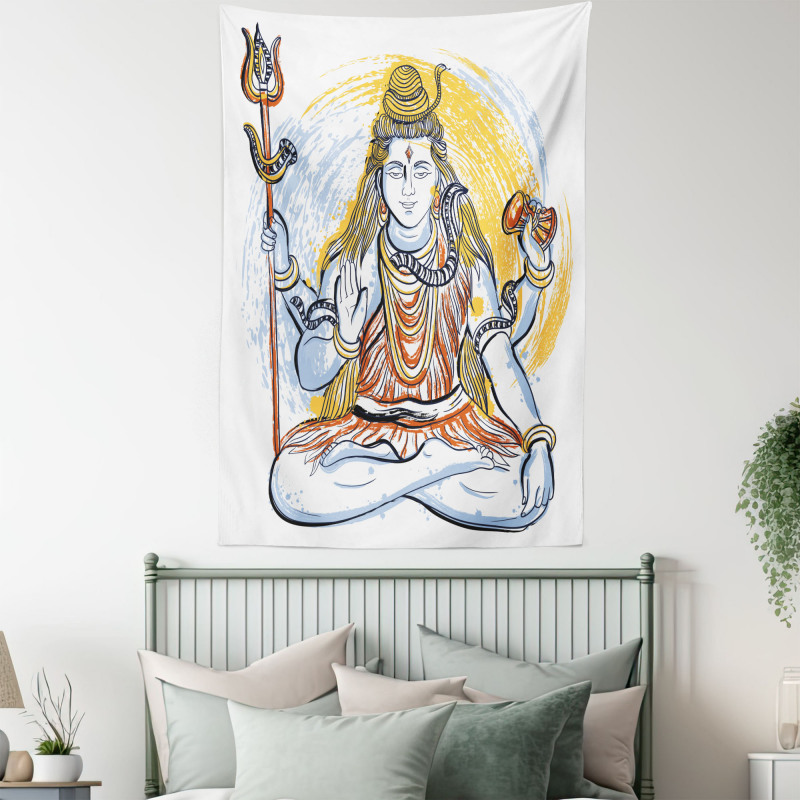 Grungy Style Meditation Tapestry