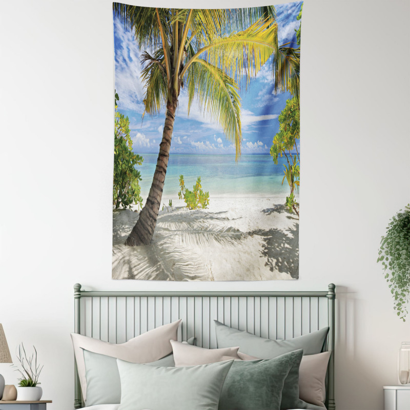 Palm Trees Coastline Tapestry