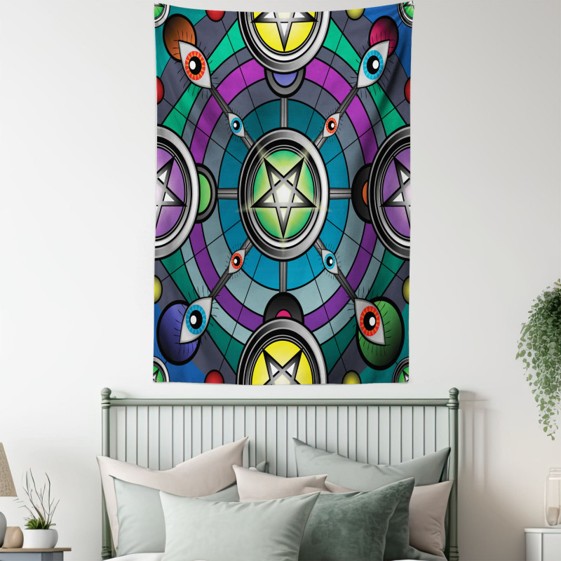 Pentagram Evil Eyes Tapestry