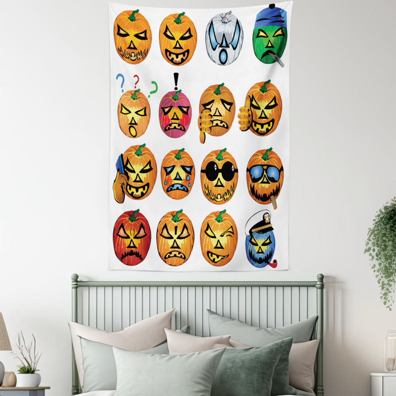 Pumpkin Emoji Tapestry