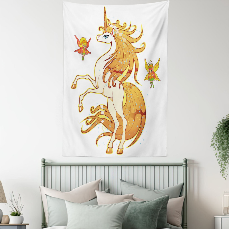 Unicorn and Fairy Art Tapestry