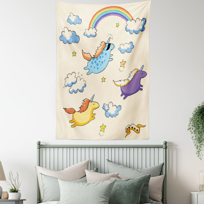 Pastel Flying Pony Art Tapestry