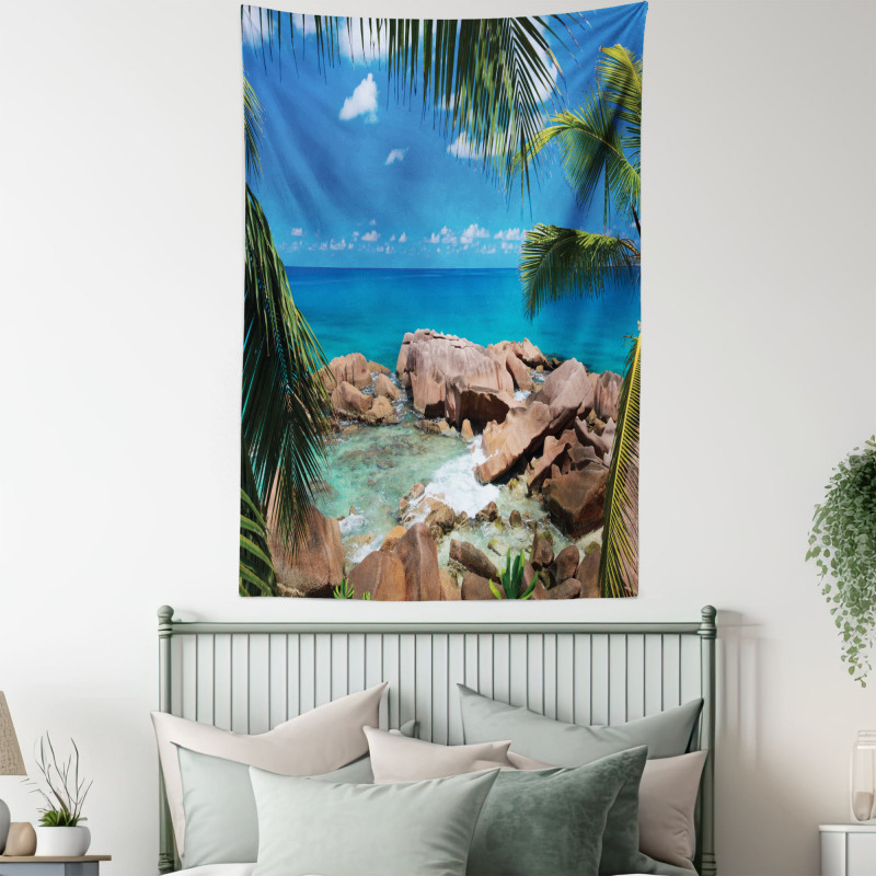 Palm Tree Coastline Tapestry