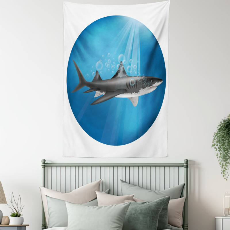 Shark Underwater Hunter Tapestry