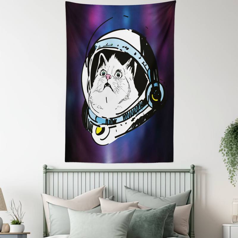 Kitten Astronaut Cosmic Tapestry