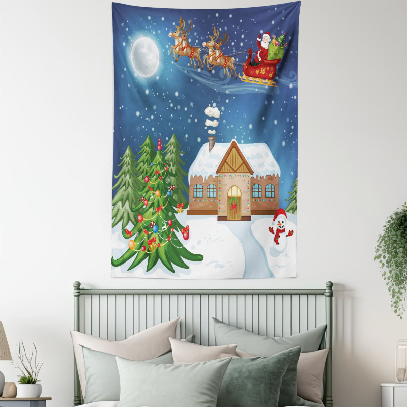 Santa with Rudolf Tapestry