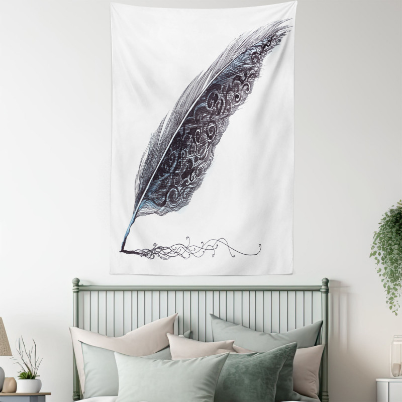 Antique Feather Pen Art Tapestry