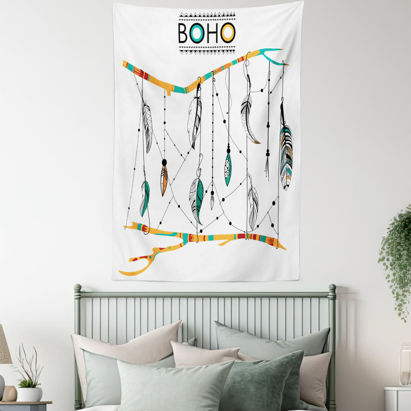 Retro Feathers Tapestry