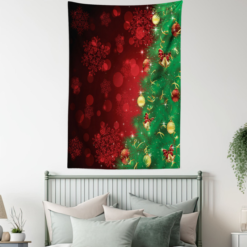 Jingle Bells Trees Tapestry