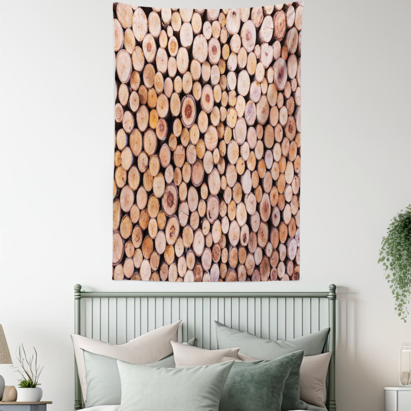 Wooden Lumber Tree Logs Tapestry