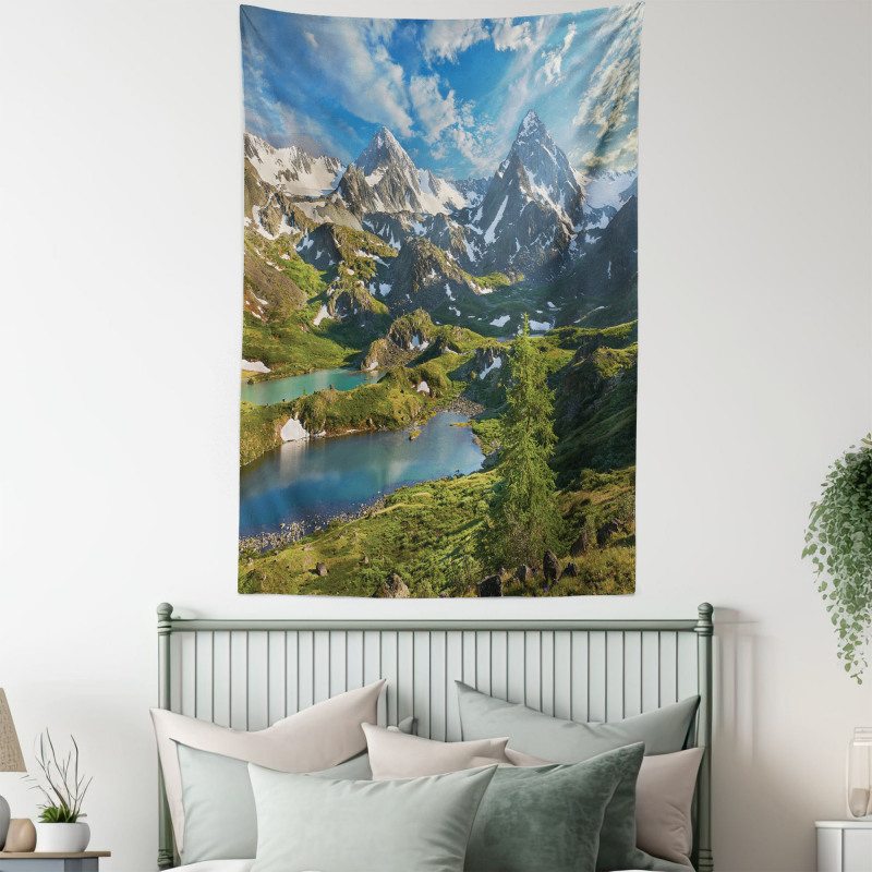 Snowy Mountain Lake Tapestry