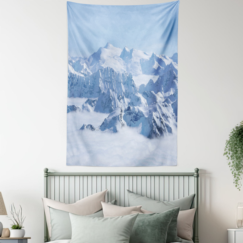 Alps White Wilderness Tapestry