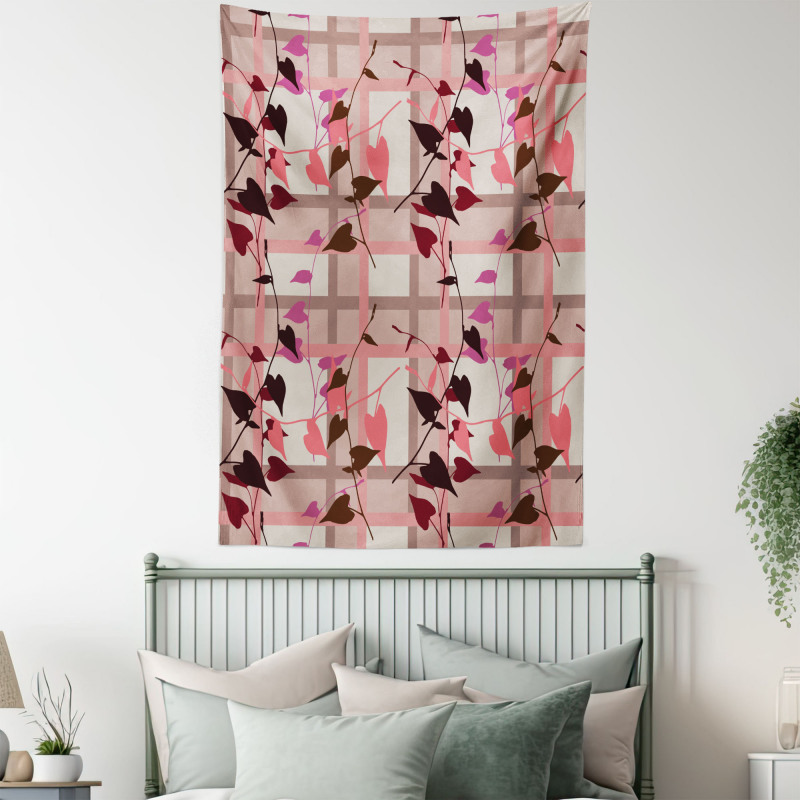 Heart Swirling Leaves Tapestry