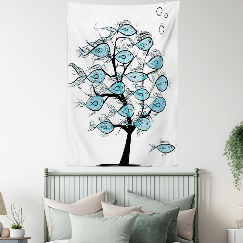 Sea Animals on Tree Theme Tapestry