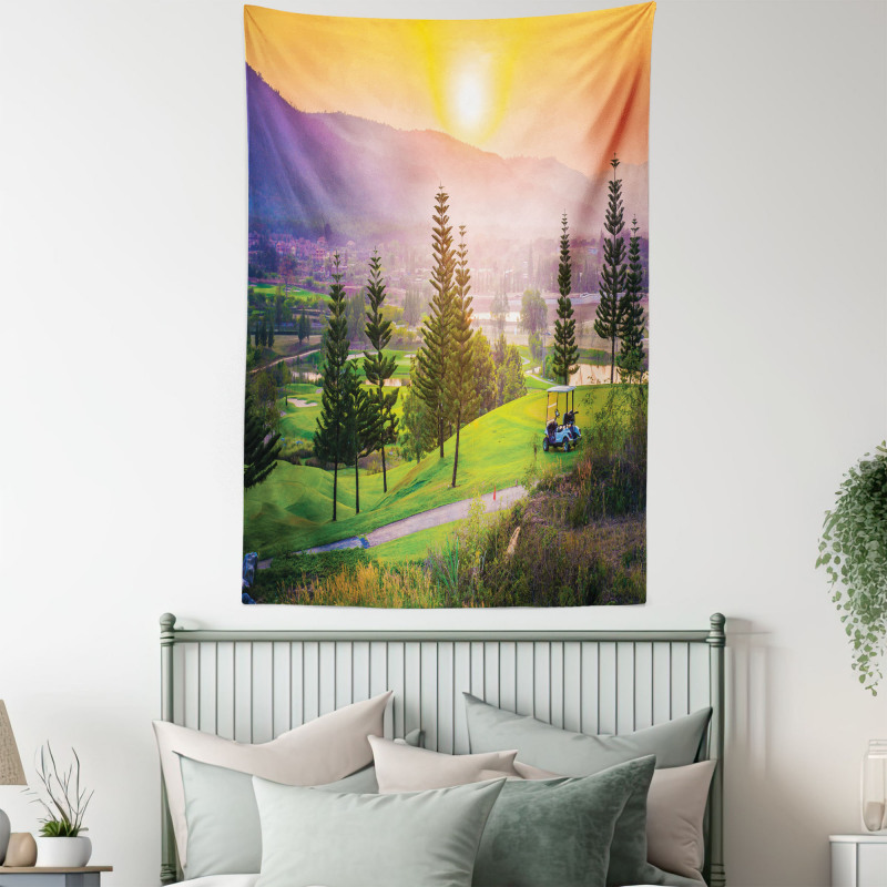 Golf Spring Sunset Tapestry