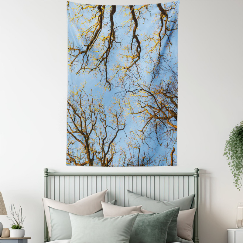 Vibrant Sky with Trees Tapestry
