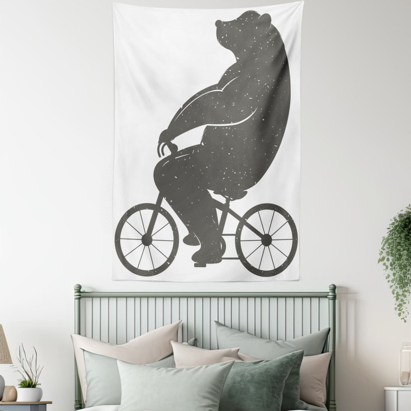 Bike Humor Hipster Bear Tapestry