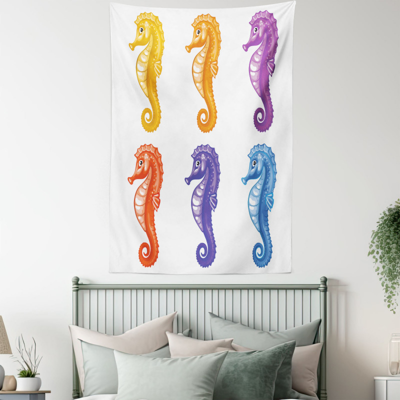 Happy Baby Seahorses Art Tapestry