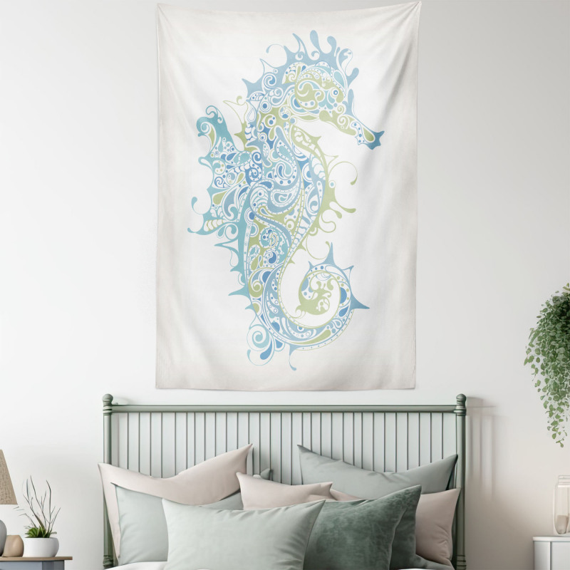 Greek Seahorse Mythological Tapestry