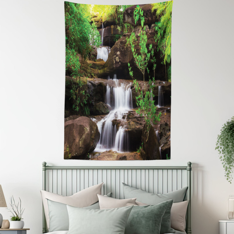 Rock Stair in Waterfall Tapestry