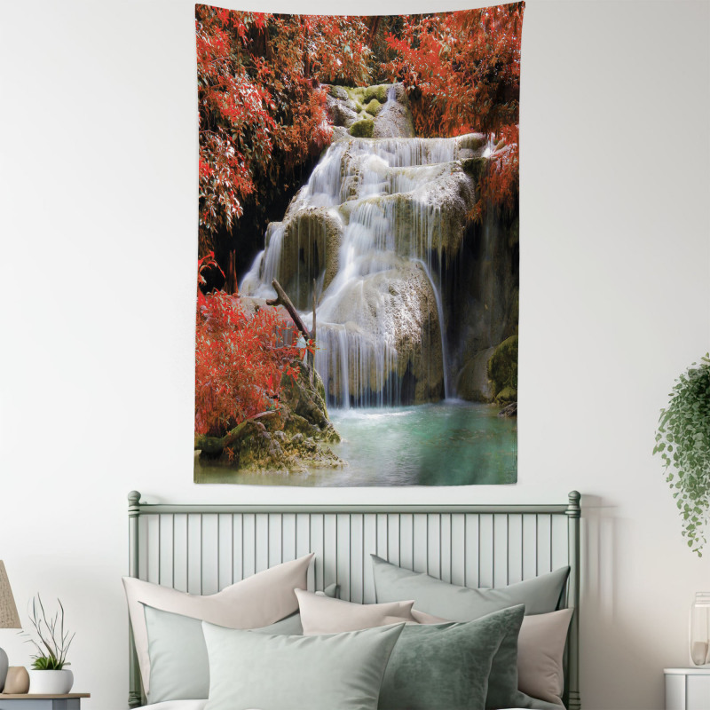 Fall Trees with Rock Tapestry