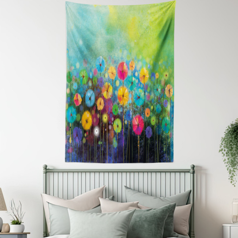 Colorful Dandelions Tapestry