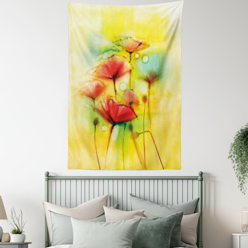 Poppy Flowers Blossom Tapestry