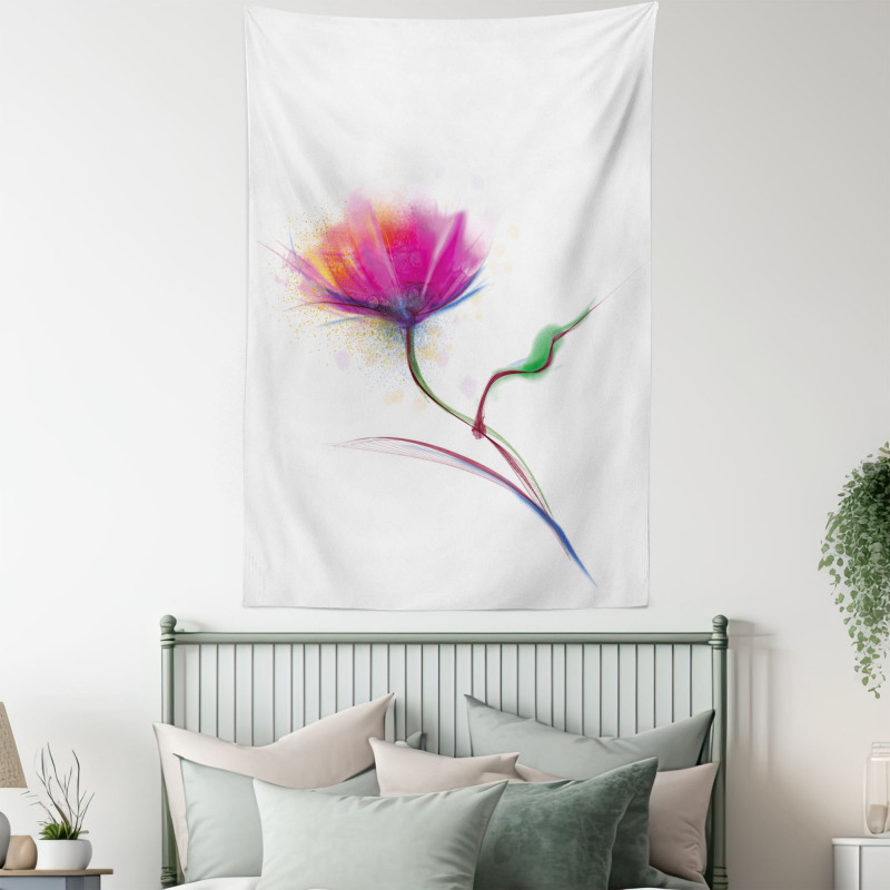 Watercolor Poppy Flower Tapestry