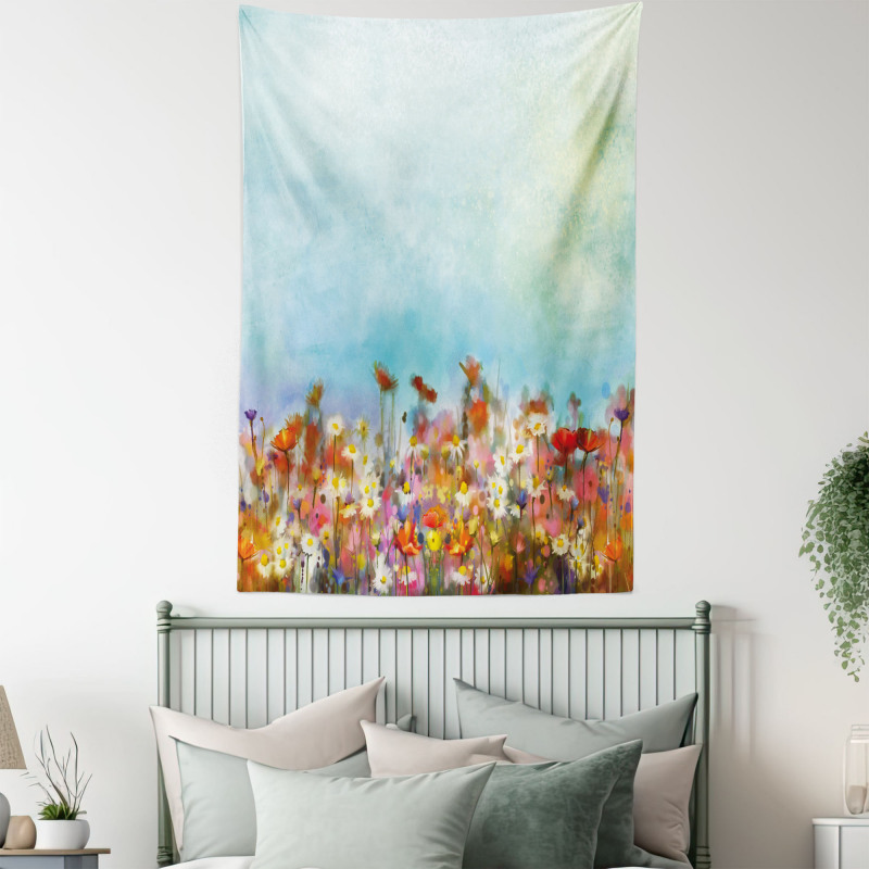 Flower Field Watercolor Tapestry