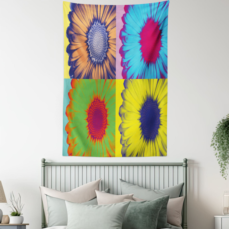 Daisy Flower Collage Tapestry