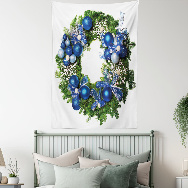 Snowflakes Wreath Ornate Tapestry