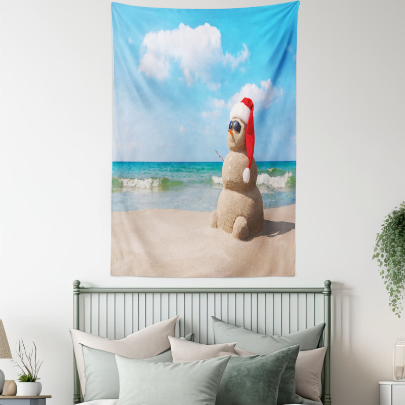 Sandman with Santa Hat Tapestry