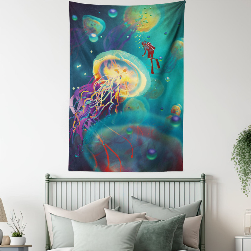 Submarine Jellyfish Tapestry