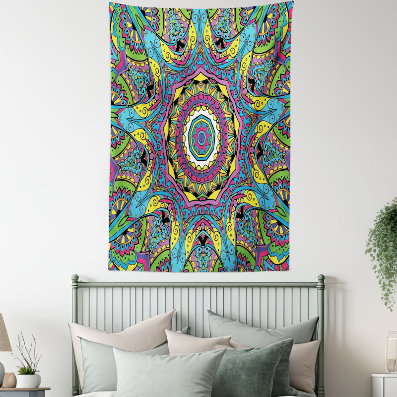 Abstract Hippie Forms Tapestry